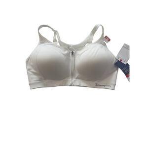 Champion NWT Double Dry Maximum Support Zip Front Sports Bra 40DD White